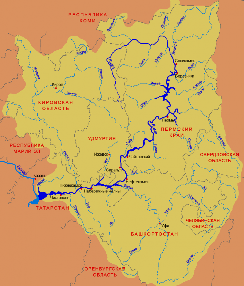 Карта речки кама - 92 фото