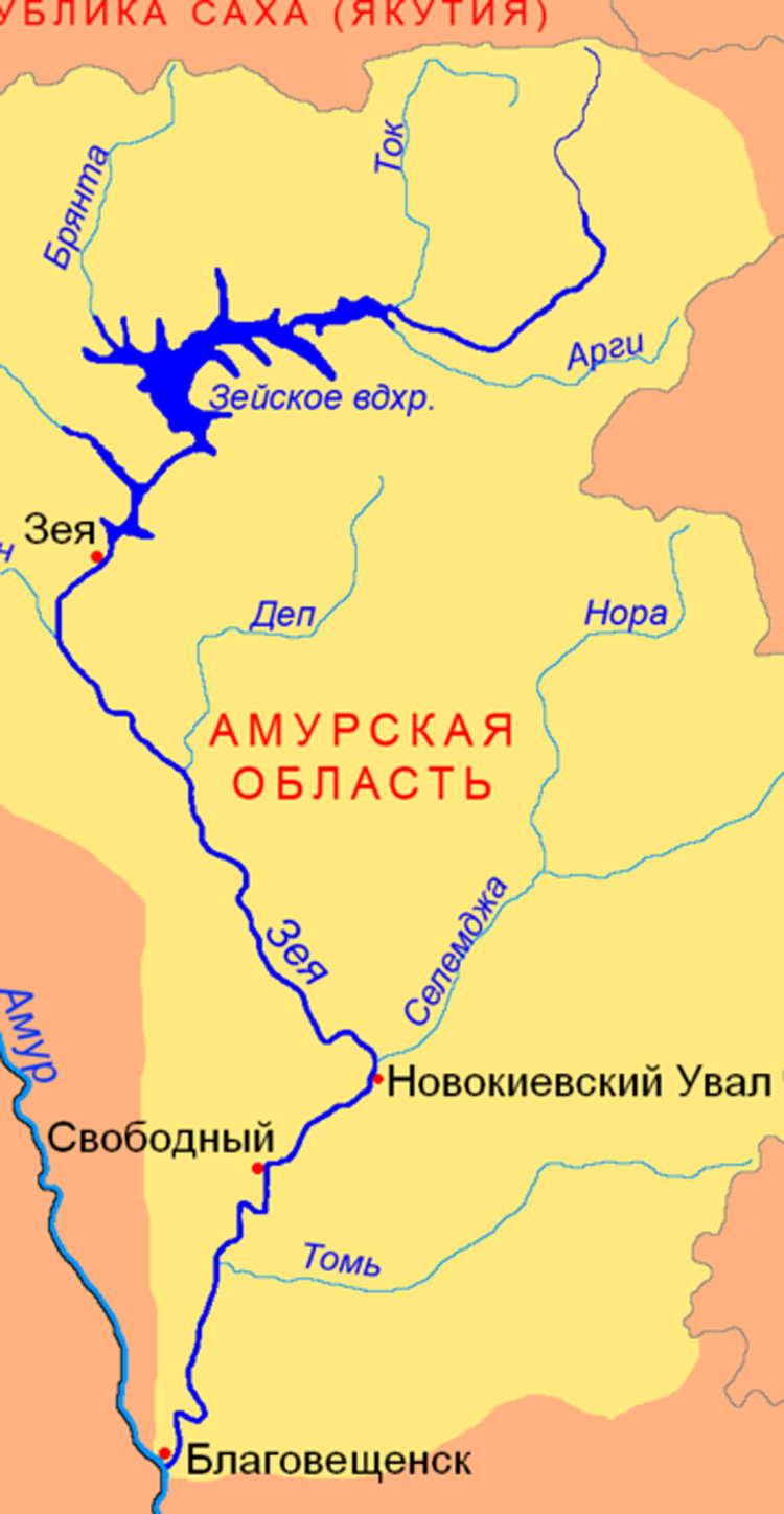 Какие города расположены на реке амур